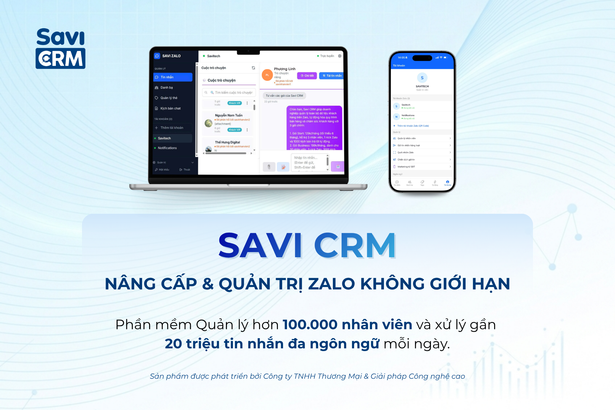 SaviCRM: Giải pháp quản trị nhân sự sales và tối ưu hóa quy trình chăm sóc khách hàng toàn diện trên Zalo